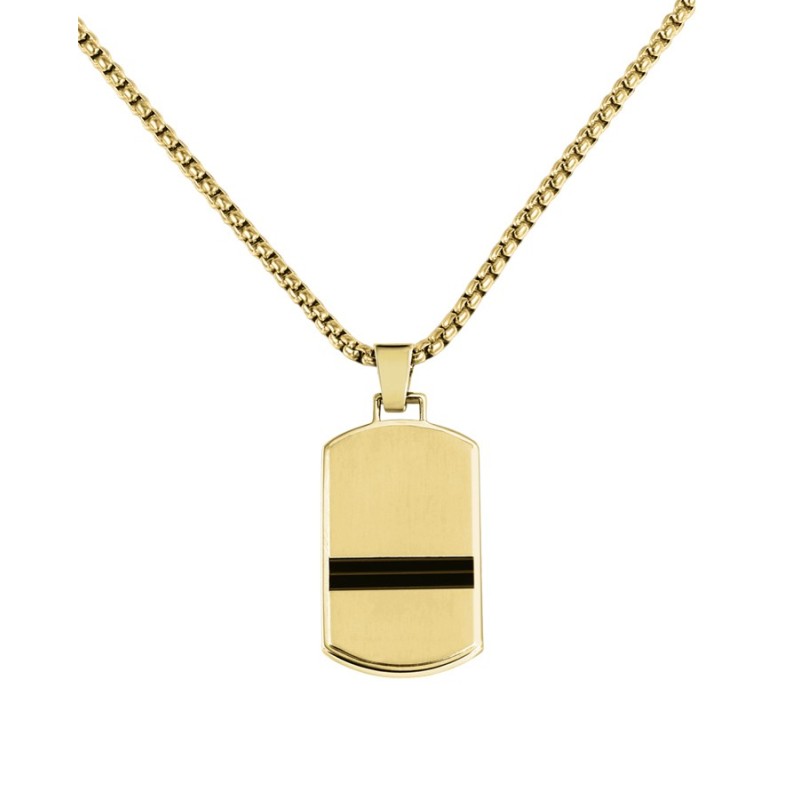 Collar Lotus Style LS2641-1/2 Hombre Dorado-Negro | Joyería Parejo