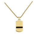 Colar Lotus Style LS2641-1/2 Homem Dourado com Placa Preta