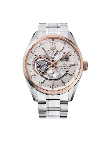 OrientStar 149-RE-AV0123G00B Men's Steel Watch with Rose Gold Bezel