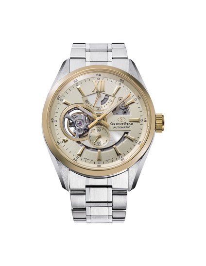Relógio OrientStar 149-RE-AV0124G00B Homem Aço Bisel Dourado