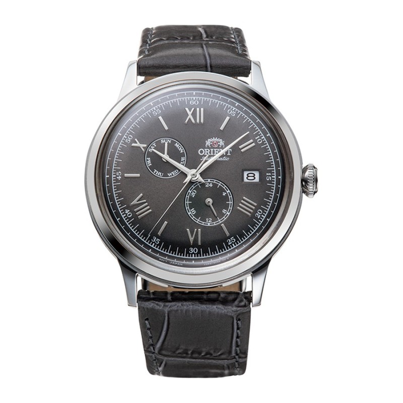 Orient RA-AK0704N10B Men's Watch Stainless Steel Black Leather Stra