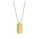 Collar Lotus Style LS2642-1/2 Hombre Dorado con Placa Negra