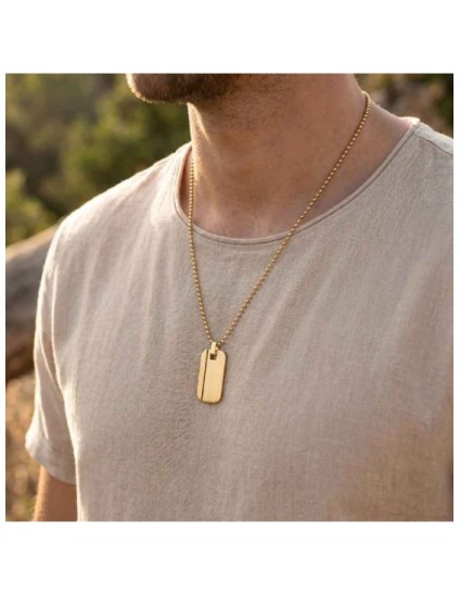 Collar Lotus Style LS2642-1/2 Hombre Dorado | Joyería Parejo