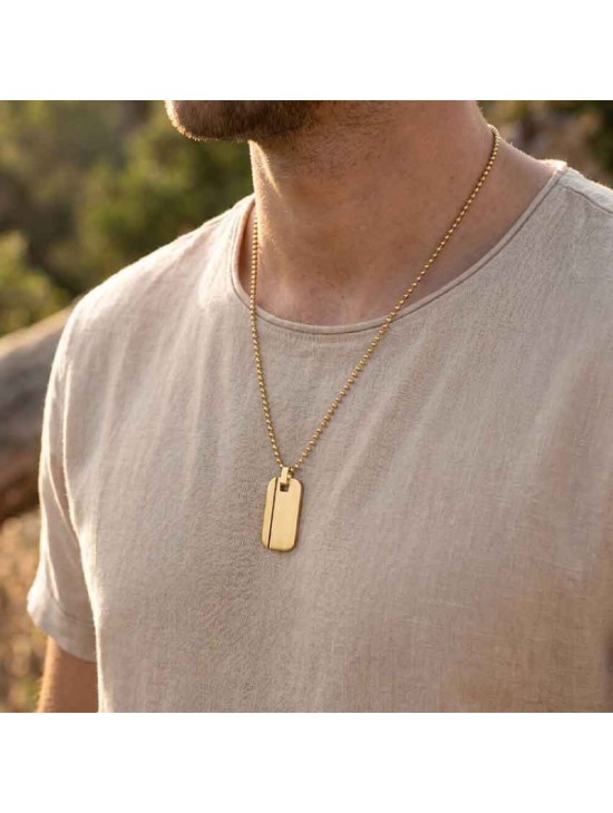Collar Lotus Style LS2642-1/2 Hombre Dorado | Joyería Parejo