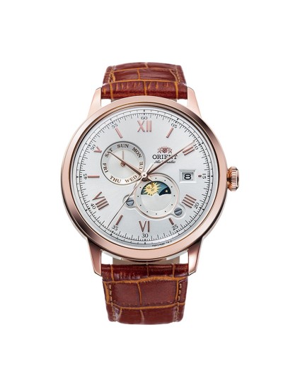 Orient RA-AK0801S30B Men's Automatic Rose Gold Watch with Leather