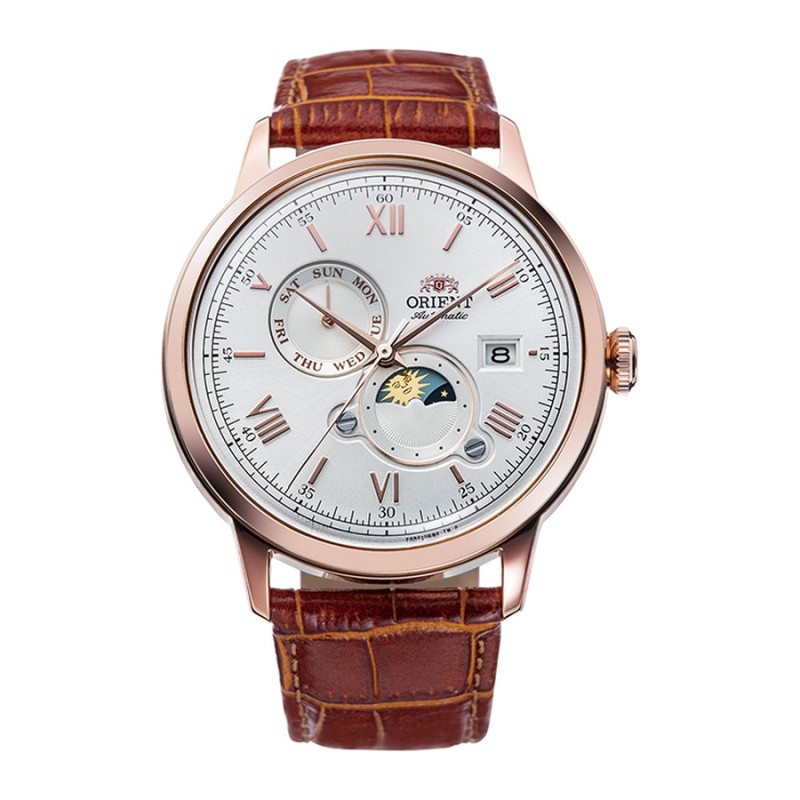 Orient RA-AK0801S30B Men's Automatic Rose Gold Watch with Leather