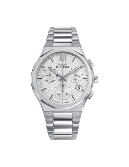 Sandoz 83017-03 Men's Silver Steel Chronograph Watch