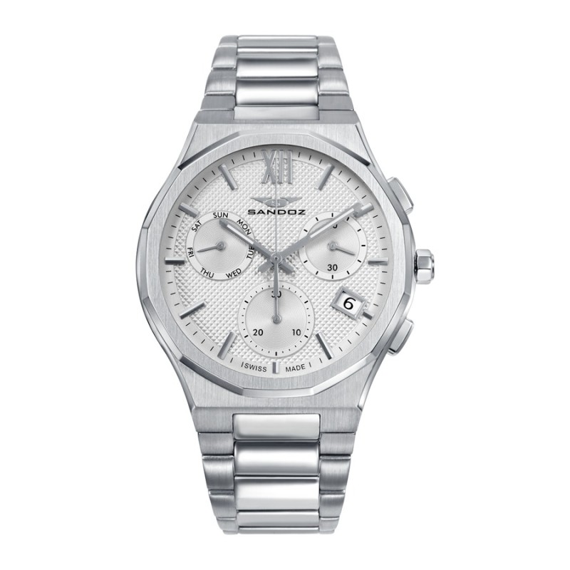 Reloj Sandoz 83017-03 Hombre Acero Plateado Cronógrafo