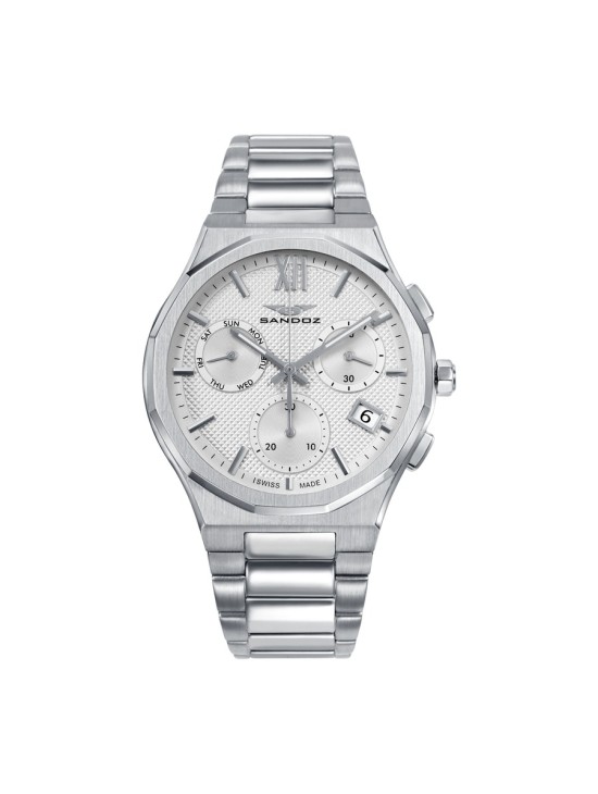 Sandoz 83017-03 Men's Silver Steel Chronograph Watch