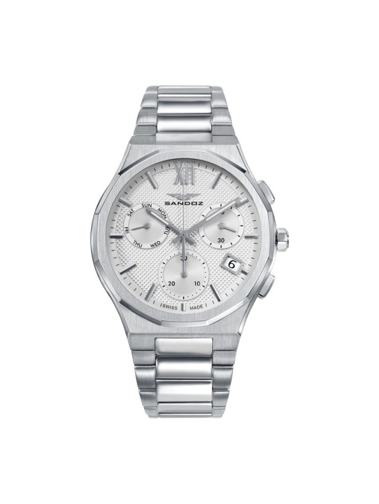 Sandoz 83017-03 Men's Silver Steel Chronograph Watch