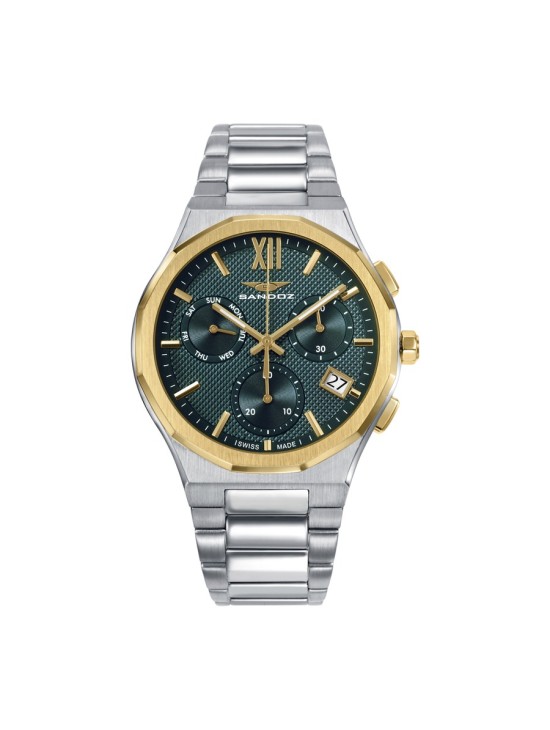 Relógio Sandoz Style 83017-63 Homem Aço com Banho Dourado
