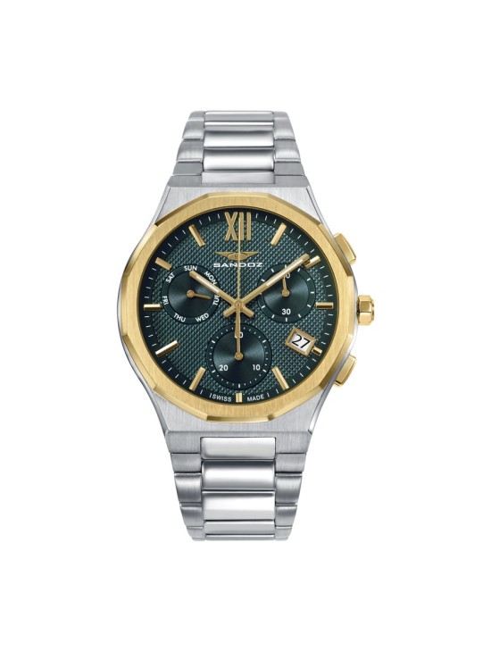 Relógio Sandoz Style 83017-63 Homem Aço com Banho Dourado