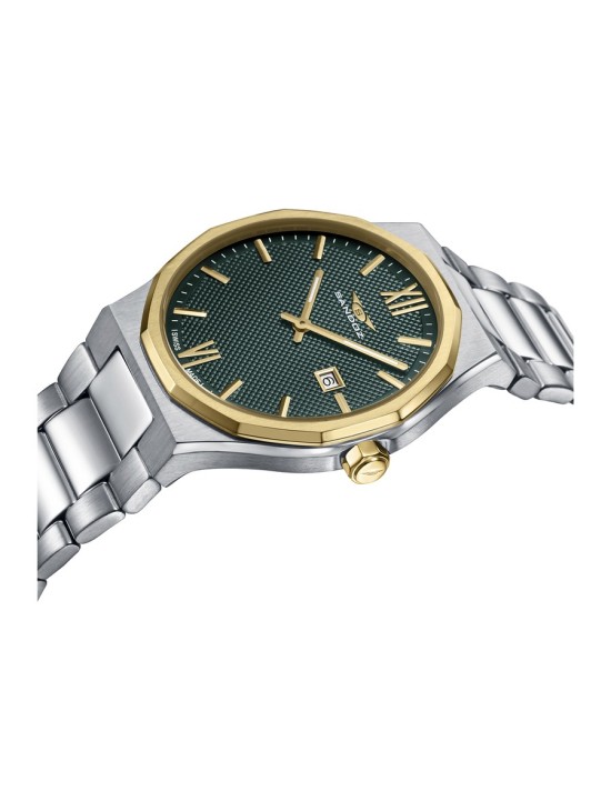 Sandoz 83013-63 Men's Steel Watch with Gold Bezel