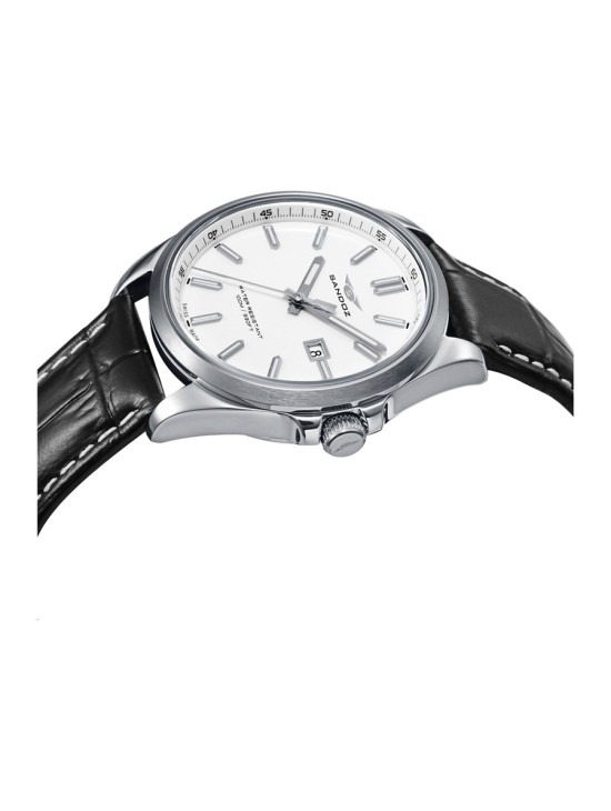 Reloj Sandoz 83002-07 Mujer Acero con correa piel negra