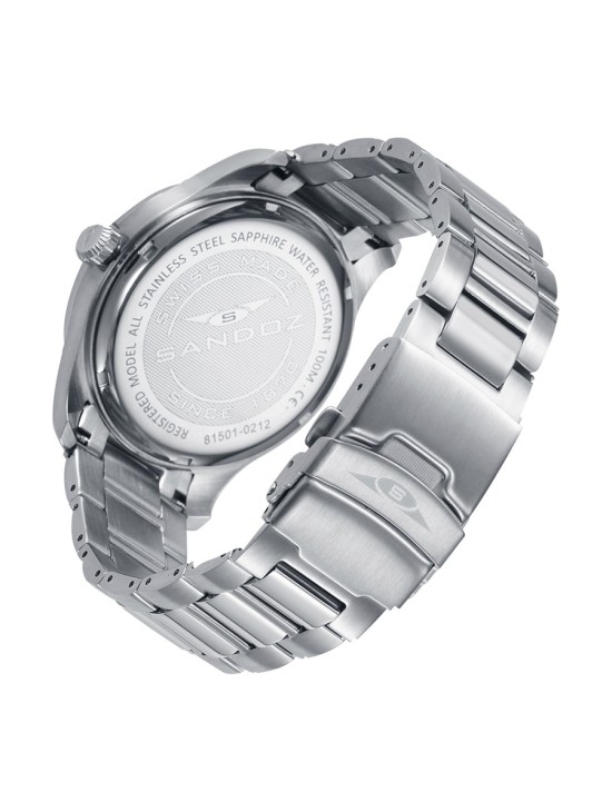 Sandoz 81501-99 Men's Steel Watch with Red Bezel & Black Dial