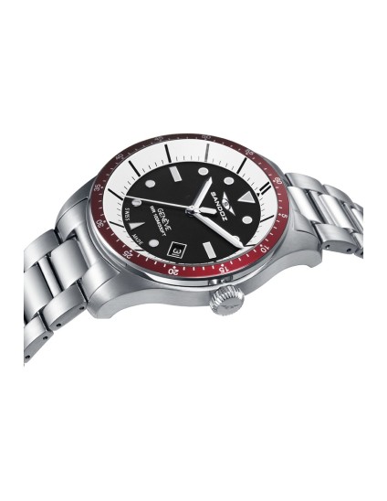 Sandoz 81501-99 Men's Steel Watch with Red Bezel & Black Dial