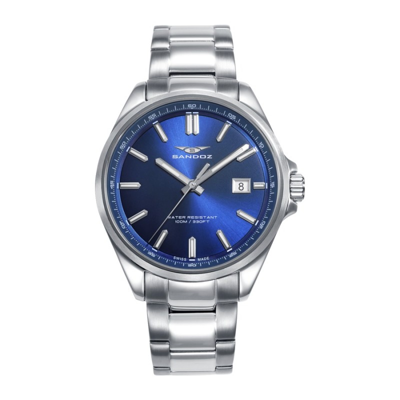 Reloj Sandoz 83001-37 Hombre Acero Esfera Azul