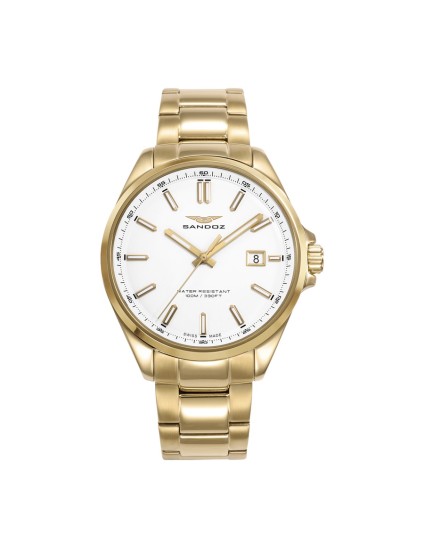 Sandoz 83001-97 Men's Watch Gold IP Steel Durable Design