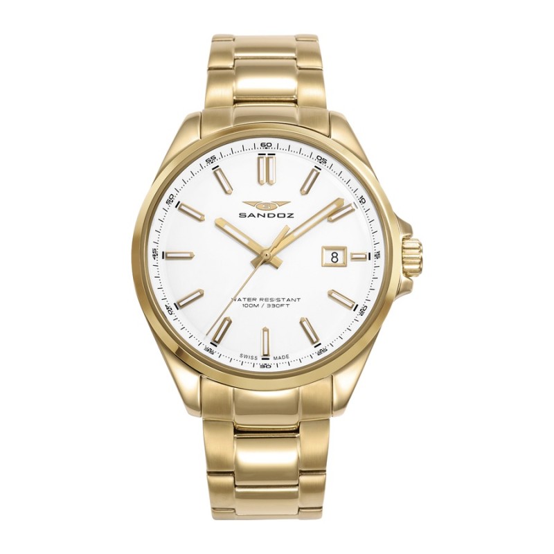 Reloj Sandoz 83001-97 Hombre Acero IP dorado