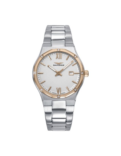 Reloj Sandoz 83006-83 mujer acero IP rosa y diamantes