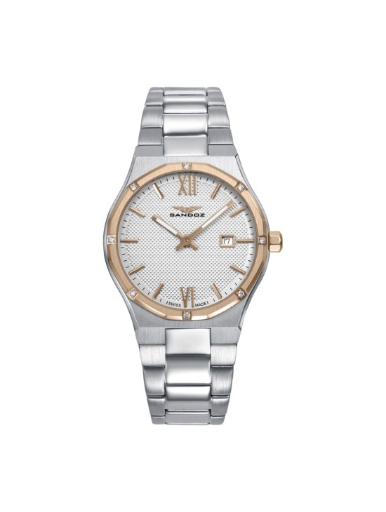 Reloj Sandoz 83006-83 mujer acero IP rosa y diamantes