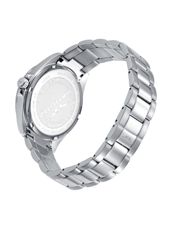 Sandoz 83001-57 Men's Silver Steel Watch with Black Dial