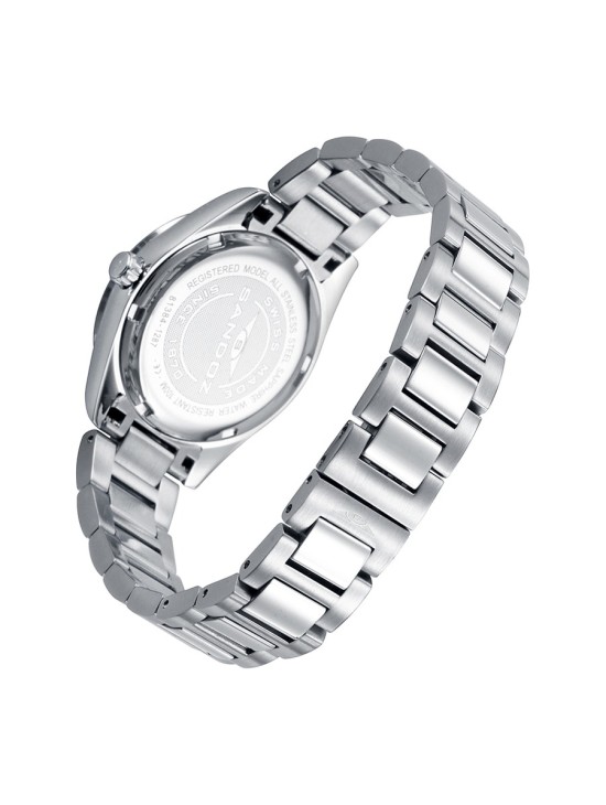 Sandoz 81384-35 Women's Silver Steel Watch with Blue Dial