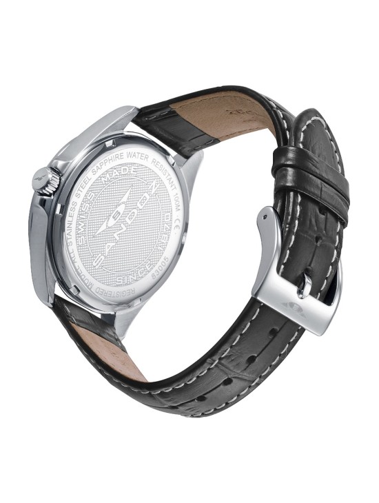 Reloj Sandoz 83005-07 Hombre Acero con correa piel negra
