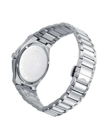 Sandoz 83013-53 Men's Silver Steel Watch with Black Dial Elegant