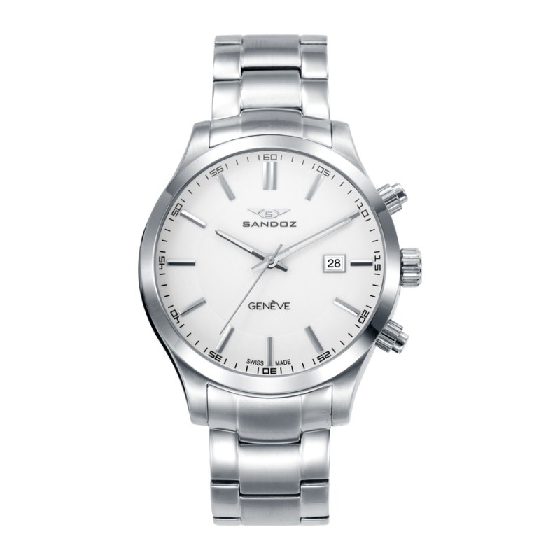 Sandoz 81379-07 Men's Silver Steel Casual Watch