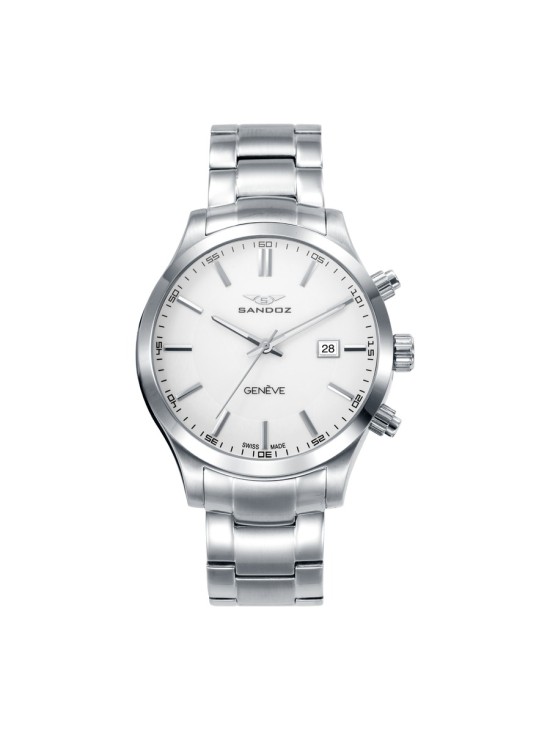 Sandoz 81379-07 Men's Silver Steel Casual Watch