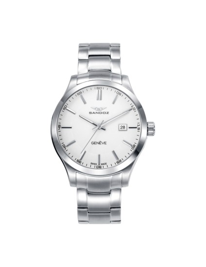 Sandoz 81379-07 Men's Silver Steel Casual Watch