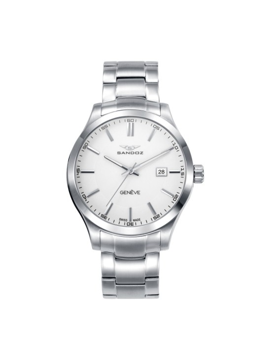 Sandoz 81379-07 Men's Silver Steel Casual Watch