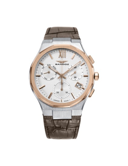 Sandoz Style 83015-03 Men's Watch with Chronograph & Rose IP Coatin
