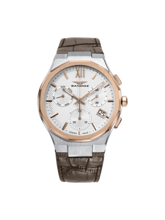 Sandoz Style 83015-03 Men's Watch with Chronograph & Rose IP Coatin