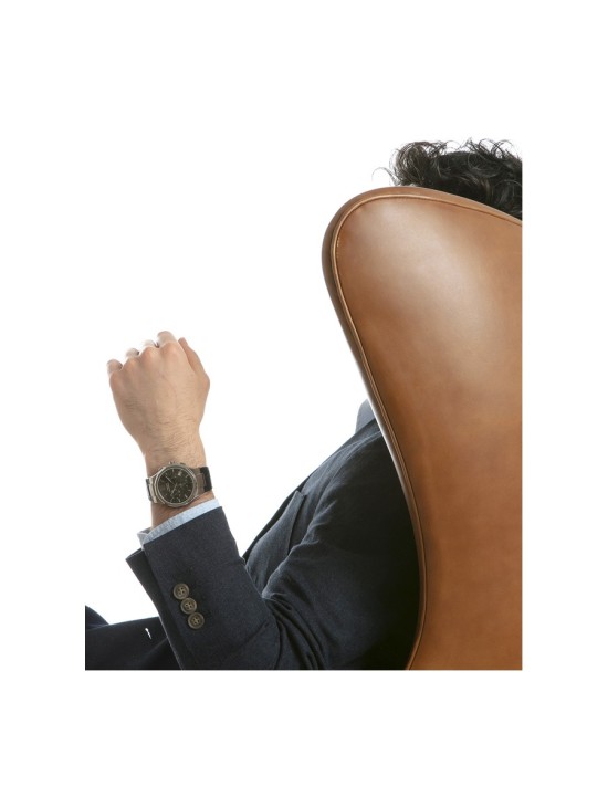 Reloj Sandoz 83015-53 Hombre Acero Piel Negra Cronógrafo