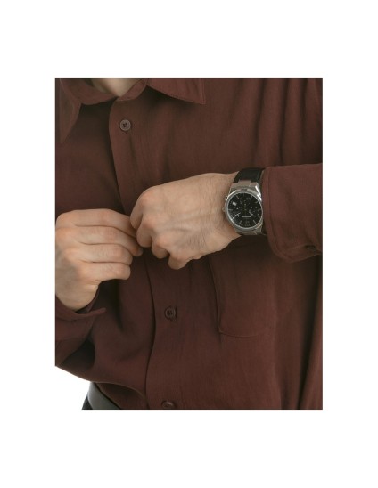 Reloj Sandoz 83015-53 Hombre Acero Piel Negra Cronógrafo