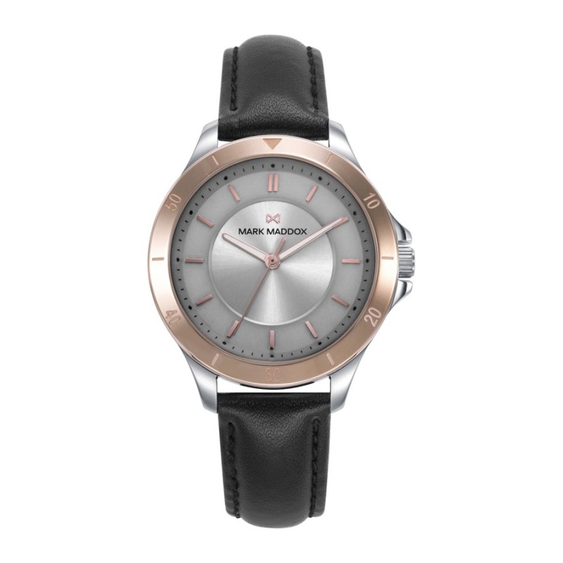Mark Maddox MC1001-17 Women's Watch Pink Steel & Black Strap