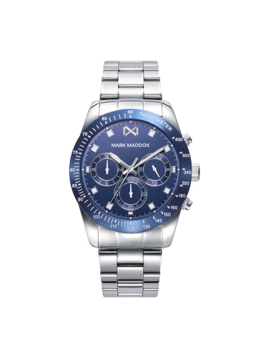 Mark Maddox Mission HM0137-37 Men's Steel Watch with Blue Dial