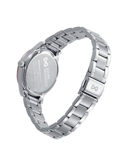 Mark Maddox MM1024-33 Women's Watch Pink IP Steel Blue Dial