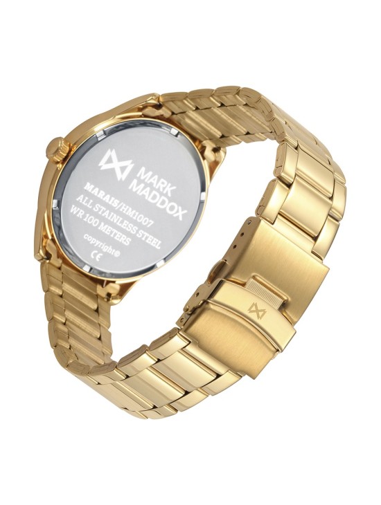 Mark Maddox HM1007-53 Men's Gold IP Steel Watch with Black Dial