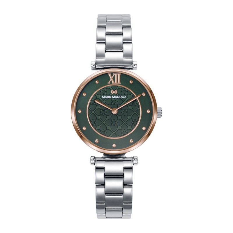 Mark Maddox MM1015-63 Women's Watch Rose Gold Steel Green Dial
