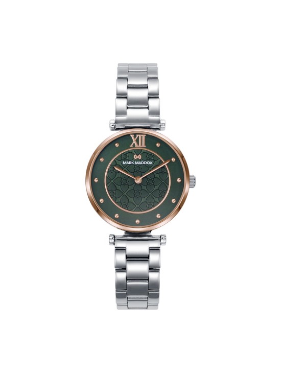 Reloj Mujer Mark Maddox MM1015-63 Acero IP rosa esfera verde