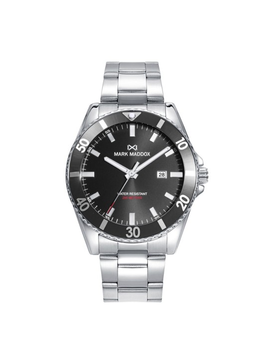 Mark Maddox Mission HM0138-57 Men's Steel Watch with Black Bezel