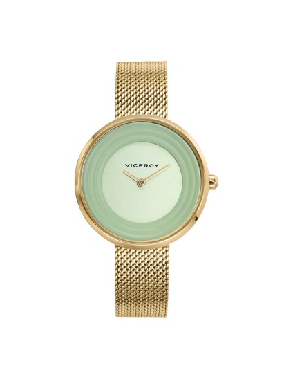 Relógio Viceroy 42424-66 Mulher Aço IP Dourado Mostrador Verde