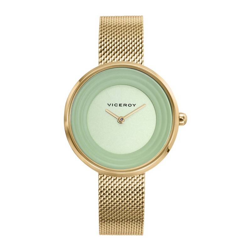 Reloj Viceroy 42424-66 Mujer Acero IP Dorado Esfera Verde
