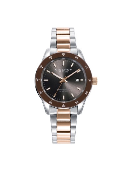 Relógio Viceroy 401246-17 Mulher Aço IP Rosa e Cerâmica Castanha