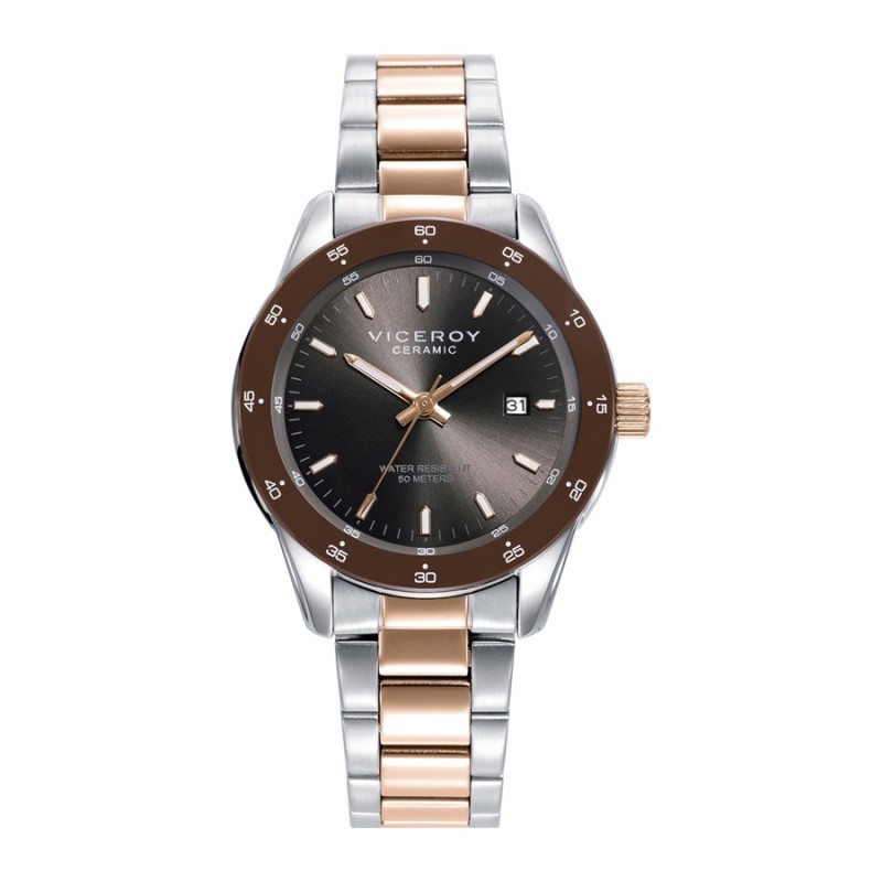 Reloj Viceroy 401246-17 Mujer acero IP rosa y cerámica marrón