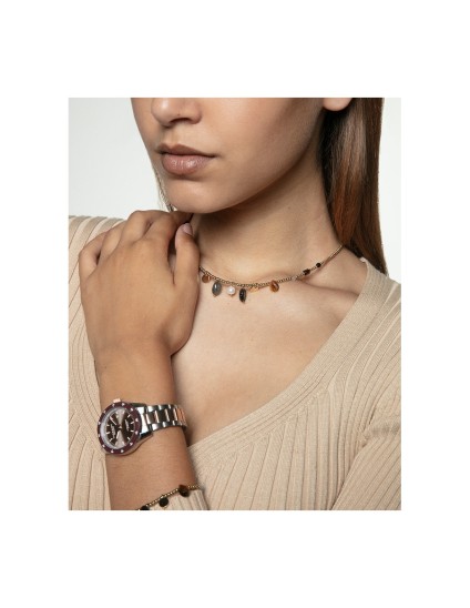 Relógio Viceroy 401246-17 Mulher Aço IP Rosa e Cerâmica Castanha