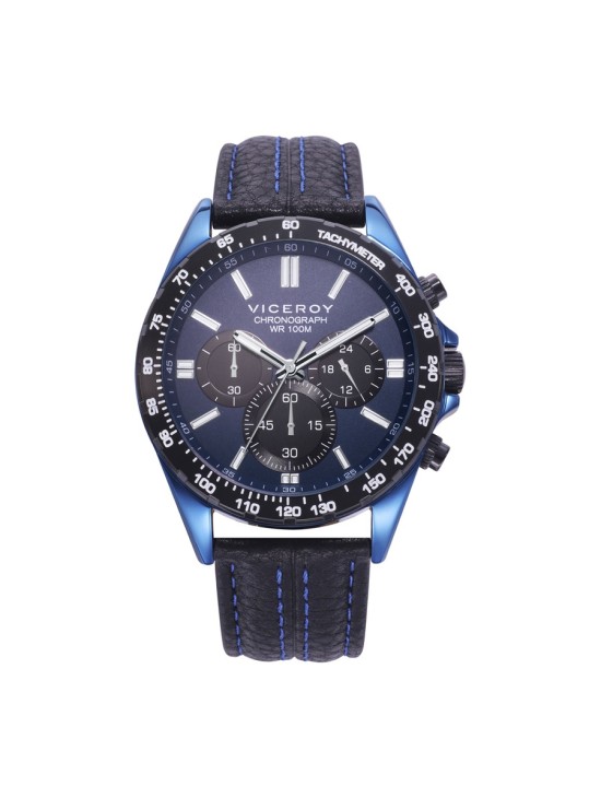 Reloj Viceroy 401301-33 Hombre Acero azul y piel negra